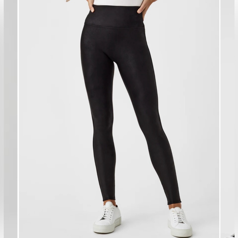 Spanx faux leather leggings medium